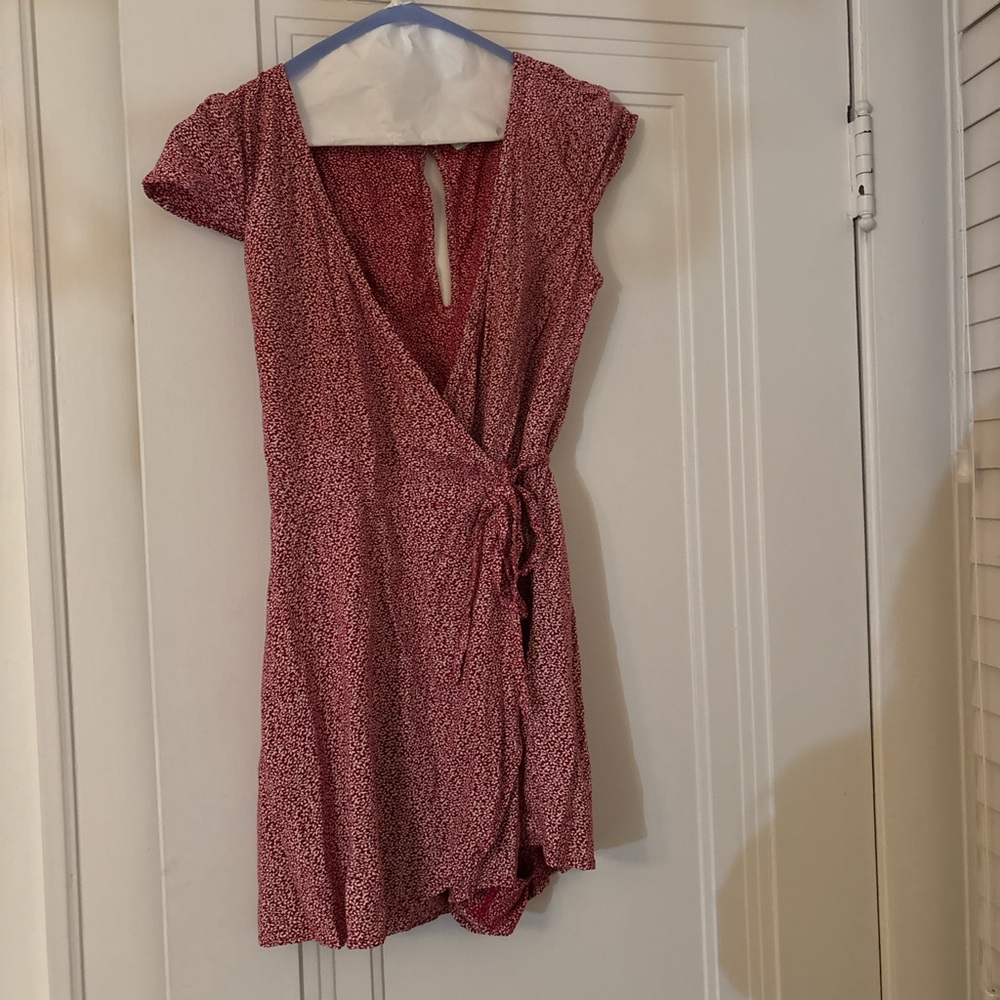 Women's Red Wrap Top